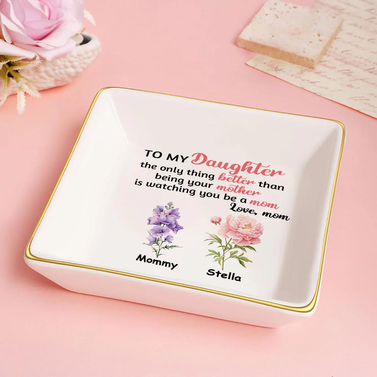 To My Daughter The Only Thing Better Than Being Your Mother - Personalized Jewelry Dish - Gift For Daughter, Grandma, Mom, Wife - NH96 - Image 5