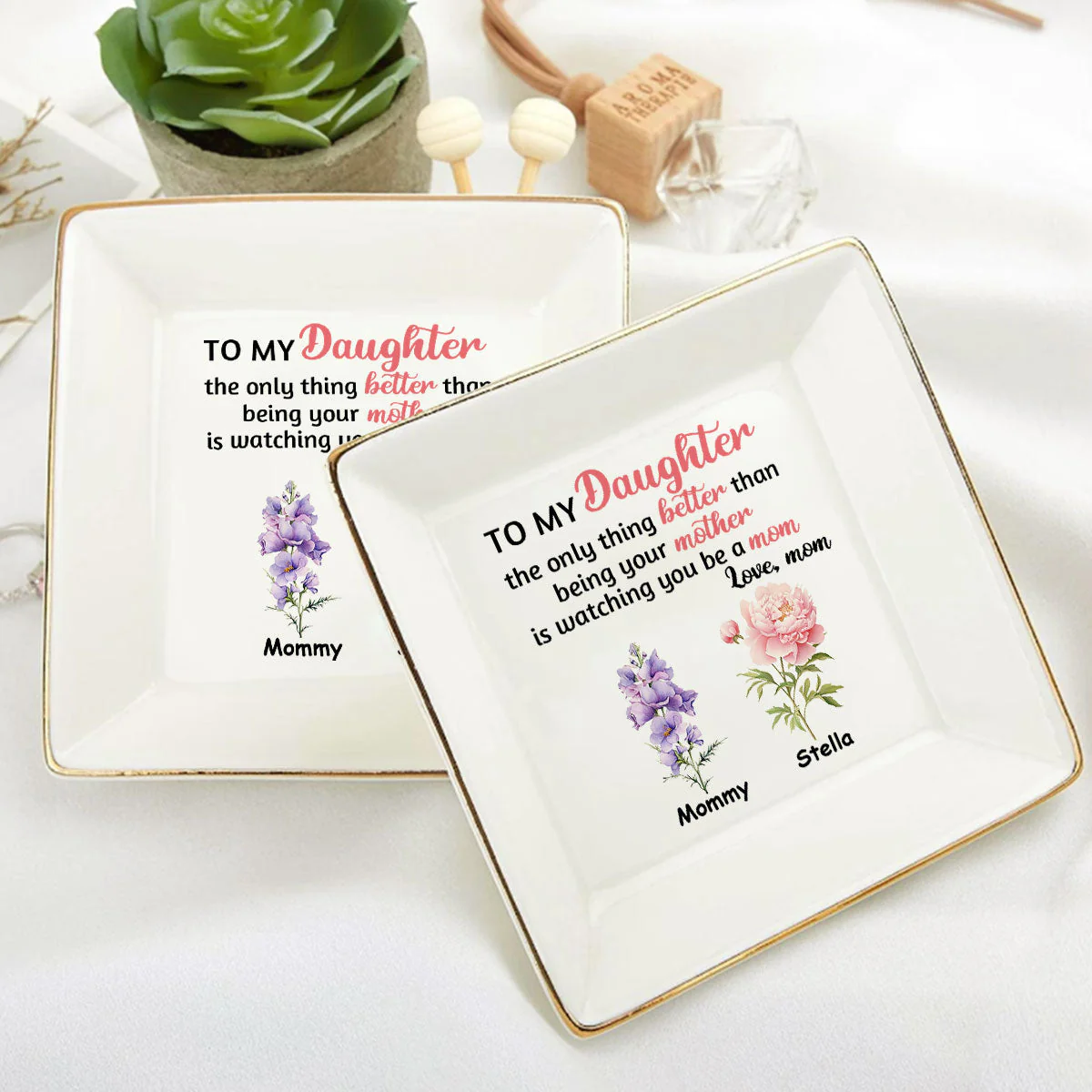 To My Daughter The Only Thing Better Than Being Your Mother - Personalized Jewelry Dish - Gift For Daughter, Grandma, Mom, Wife - NH96 - Image 6