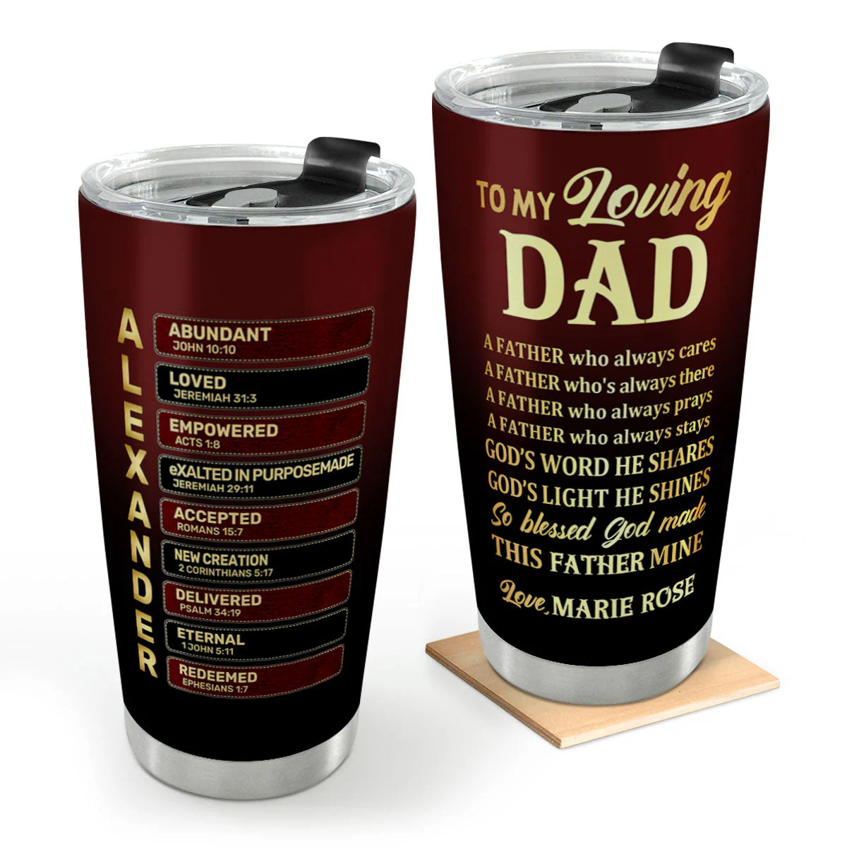 To My Loving Dad - Personalized Stainless Steel Tumbler - Gift For Him | HN02