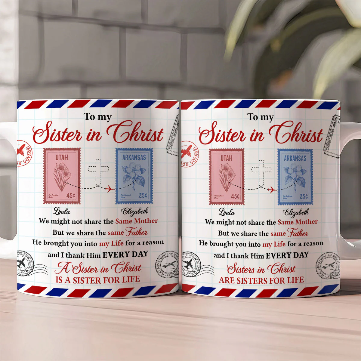 To My Sister In Christ - Personalized Ceramic Coffee Mug - Christian Gift For Sister BA01 - Image 2