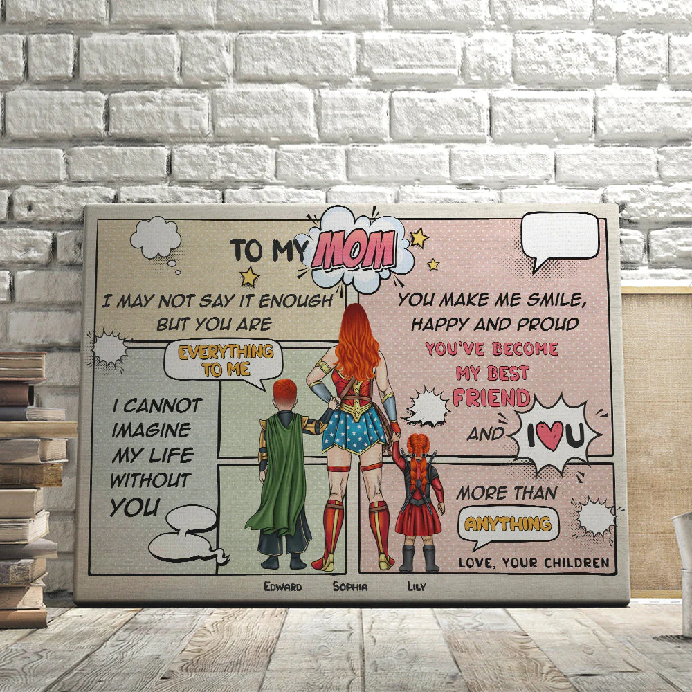 To My Super Hero Mom You're Everything To Me - Personalized Canvas Poster - Gift For Mom, Mother's Day | CL02 NA94 - Image 3