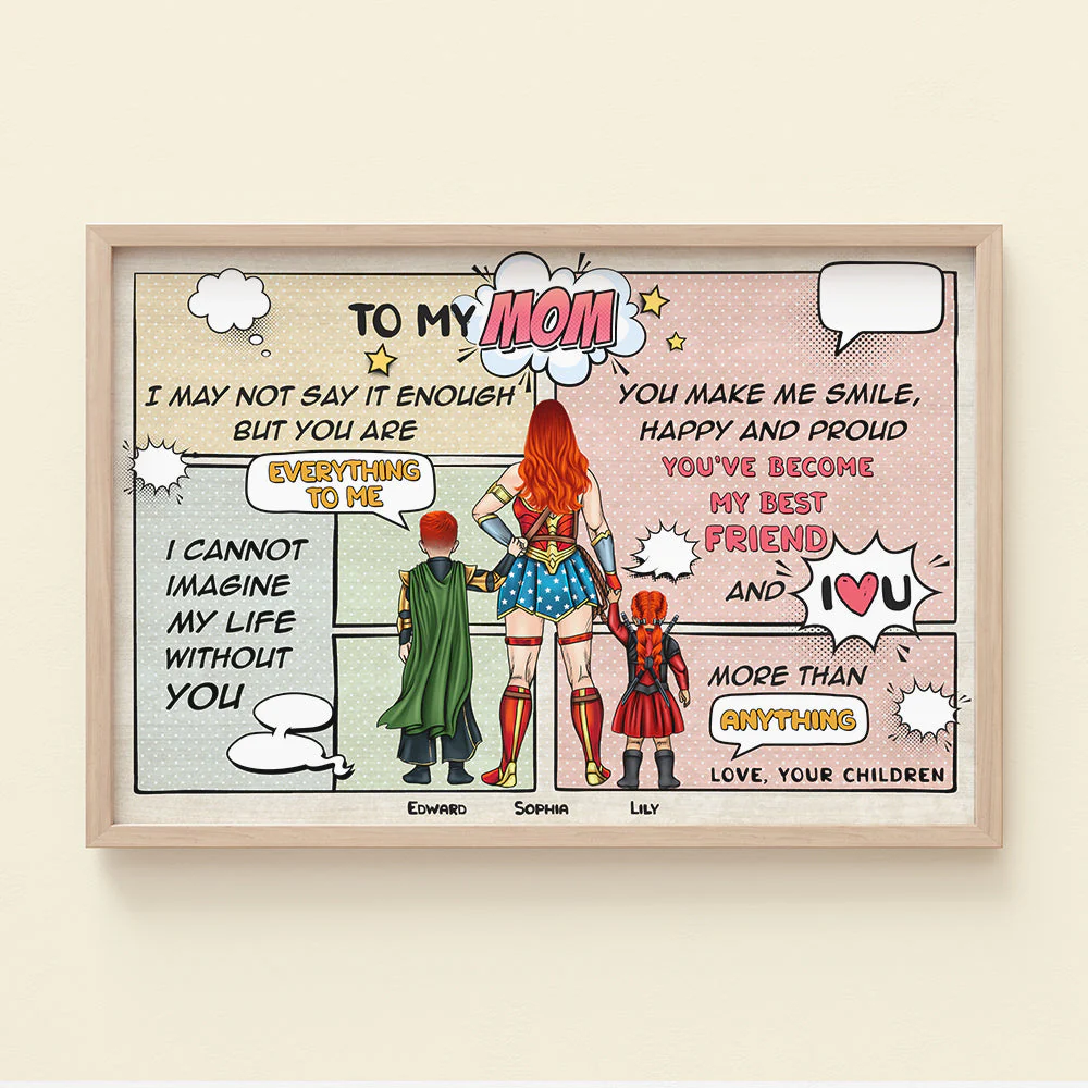 To My Super Hero Mom You're Everything To Me - Personalized Canvas Poster - Gift For Mom, Mother's Day | CL02 NA94 - Image 4