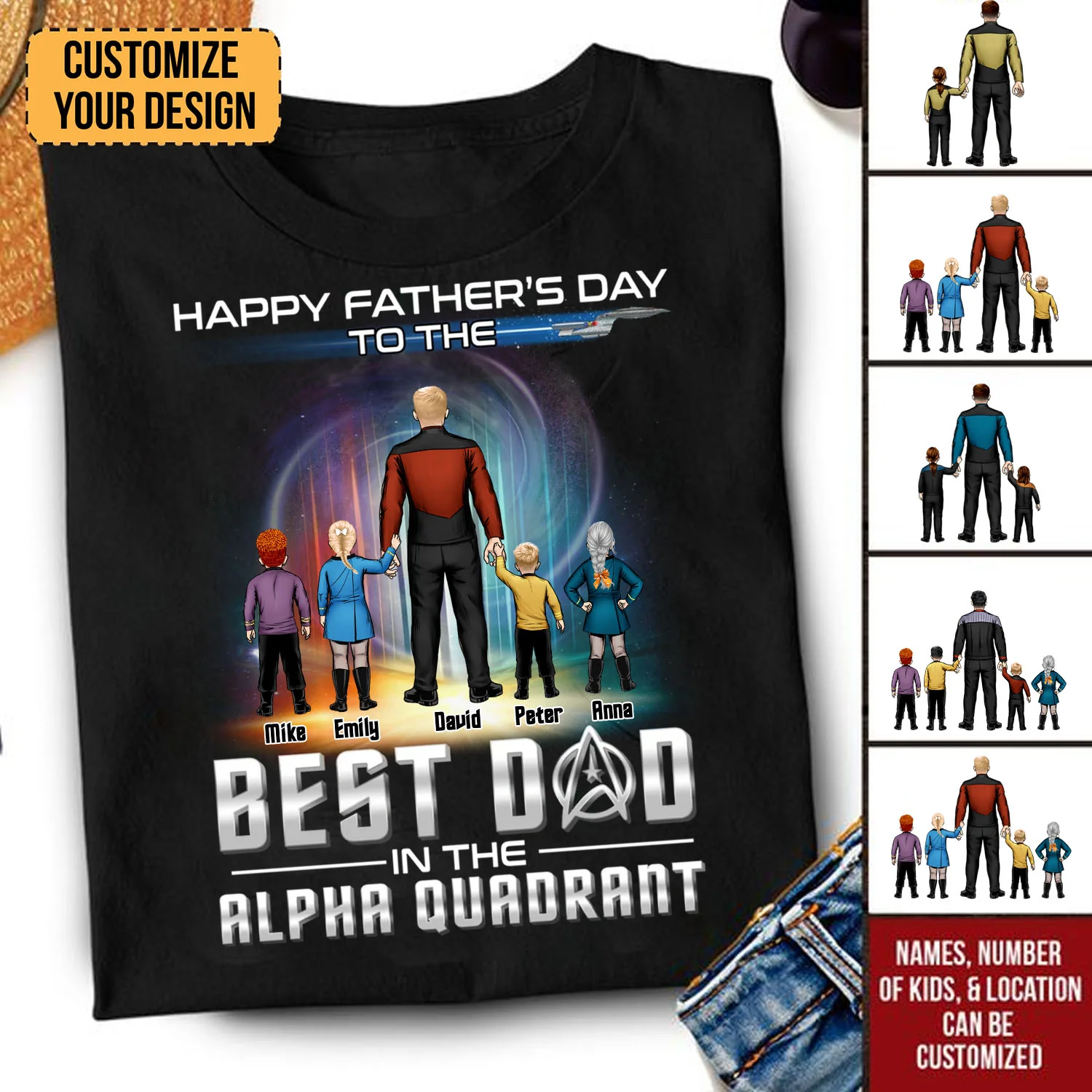 To The Greatest Dad in the Alpha Quadrant - Gift For Dad - Personalized TShirt - CL22 NA94 - Image 2