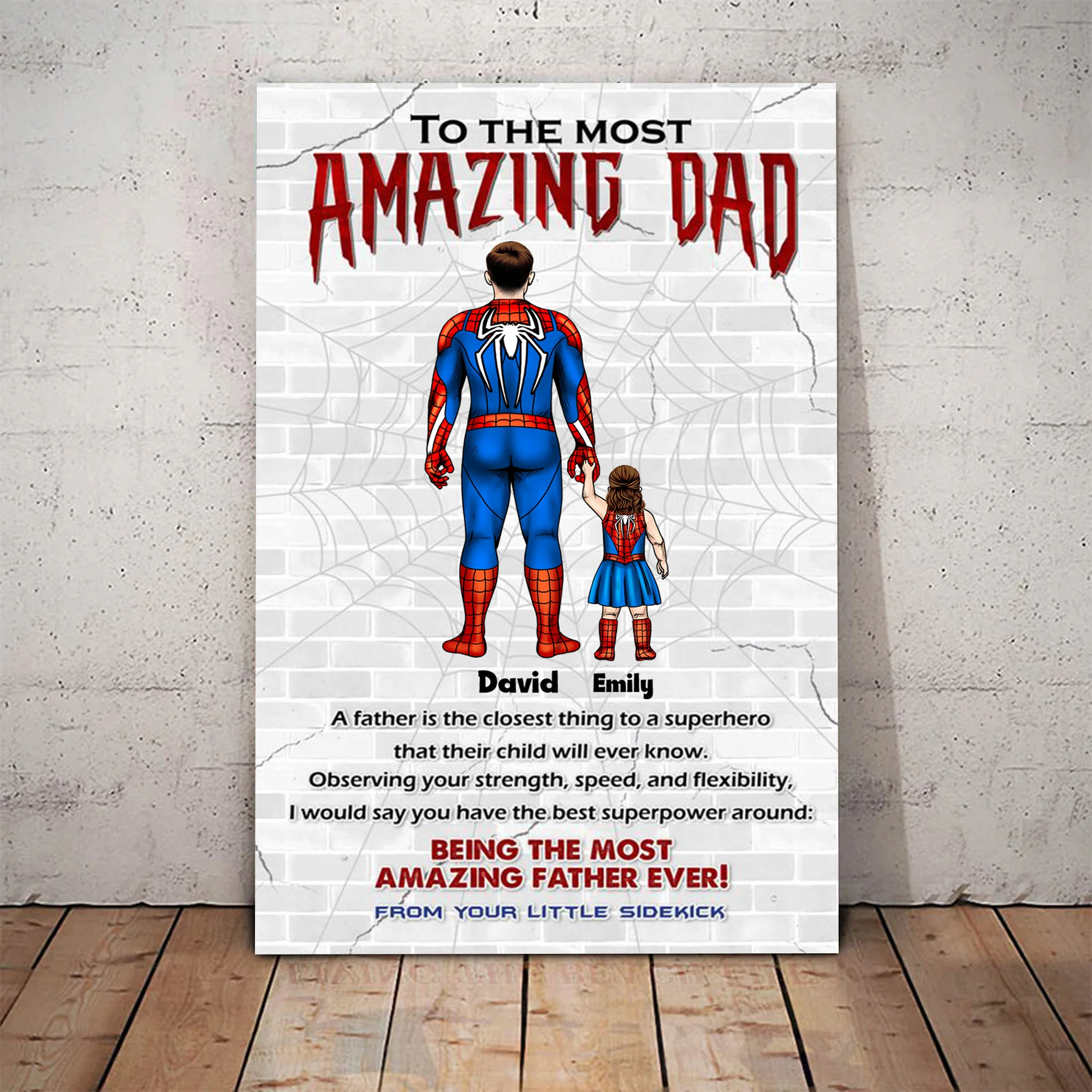 To The Most Amazing Dad - Gift For Father's Day - Personalized Canvas Poster - Image 3