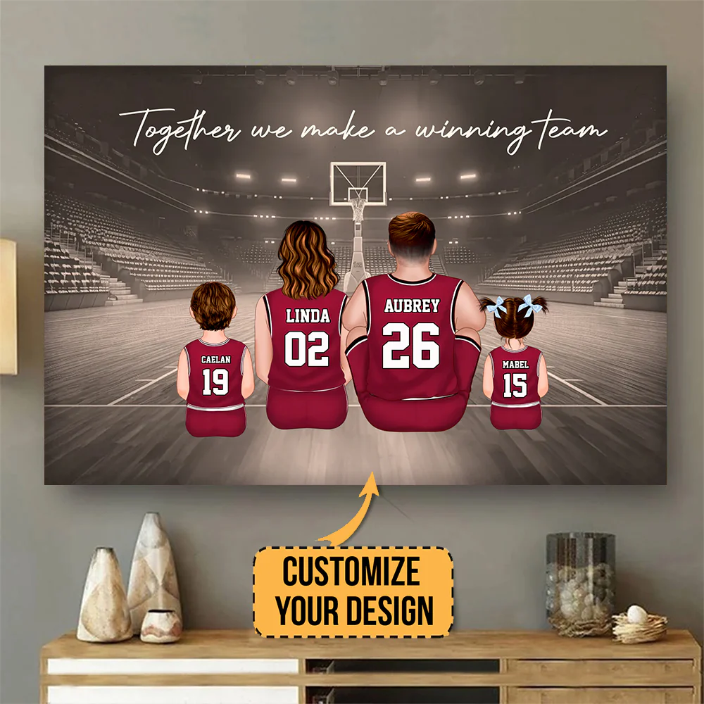 Together Me Make A Winning Team - Gift For Family, Basketball Lovers - Personalized Canvas Poster - SPCL03 NA94 - Image 2