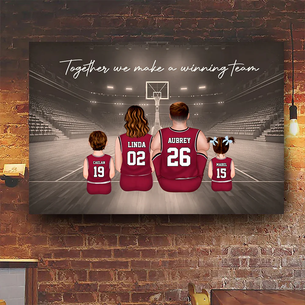 Together Me Make A Winning Team - Gift For Family, Basketball Lovers - Personalized Canvas Poster - SPCL03 NA94 - Image 3