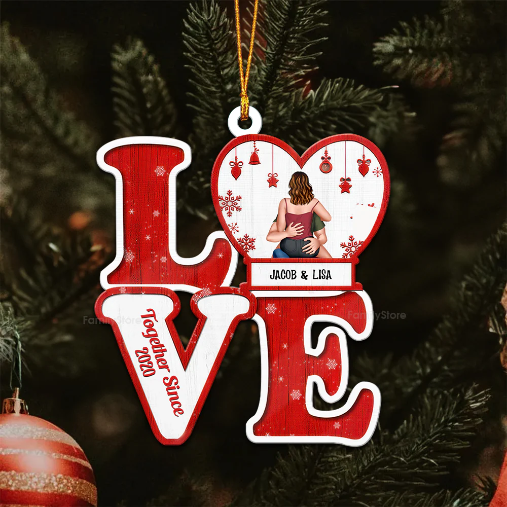Together Since - Gift for Couples - Personalized Wood Ornament - CL28 NH96 - Image 4
