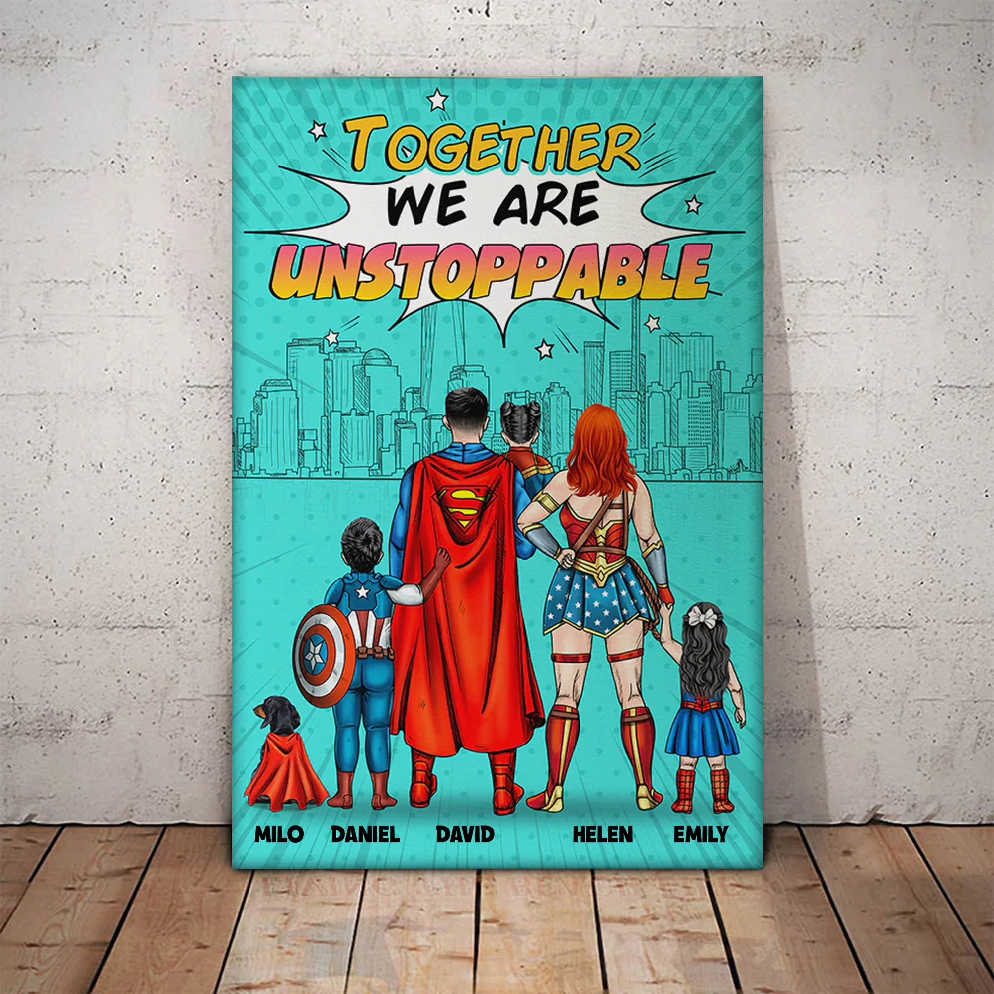 Together We Are Unstoppable - Gift For Dad, Husband, Father's Day - Personalized Canvas Poster - Image 4