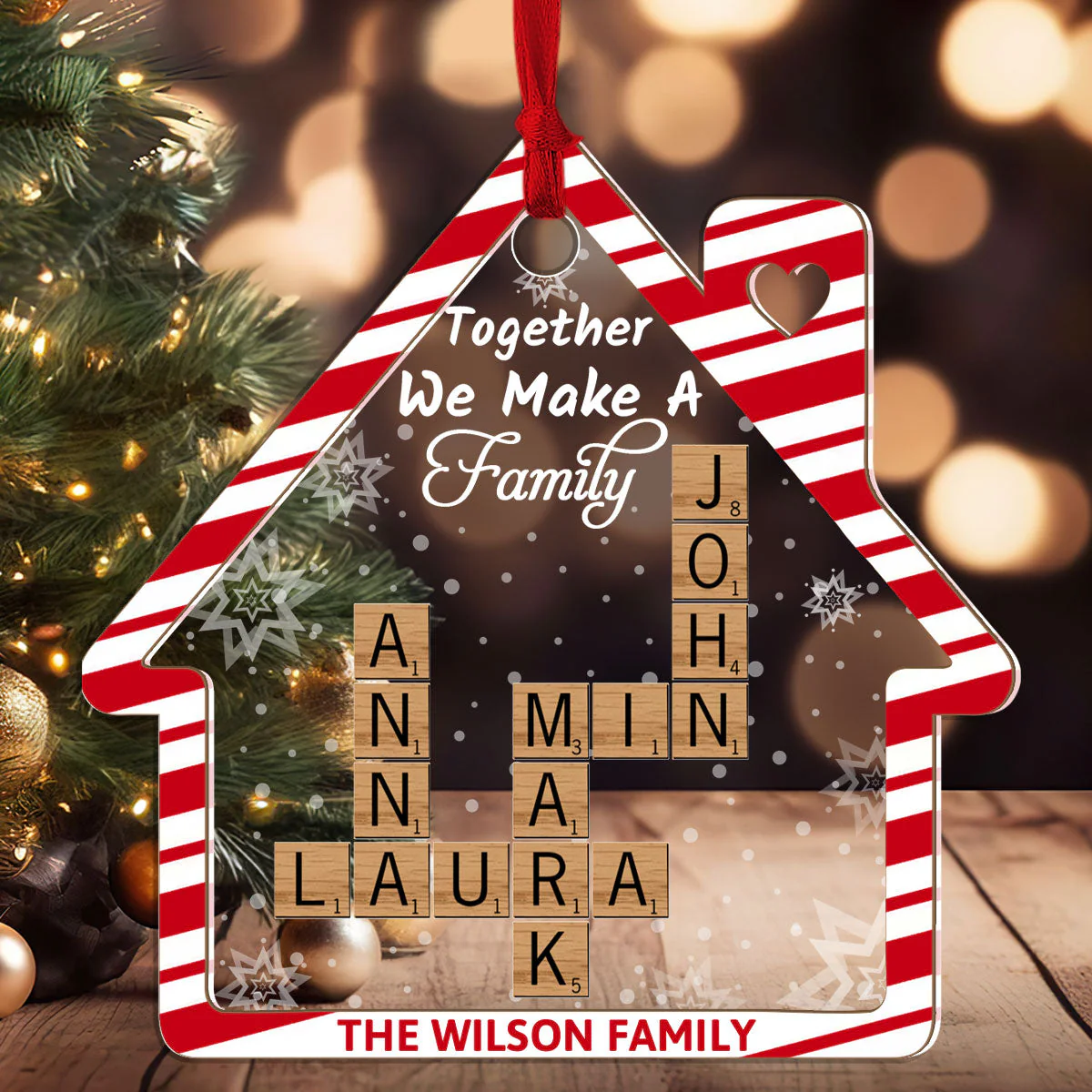 Together We Make A Family - Personalized Acrylic Ornament - Image 2