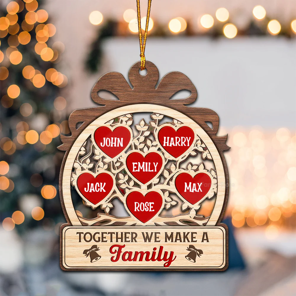 Together We Make Custom Quote - Gift For Family - Personalized Wood Ornament - NA94 - Image 2