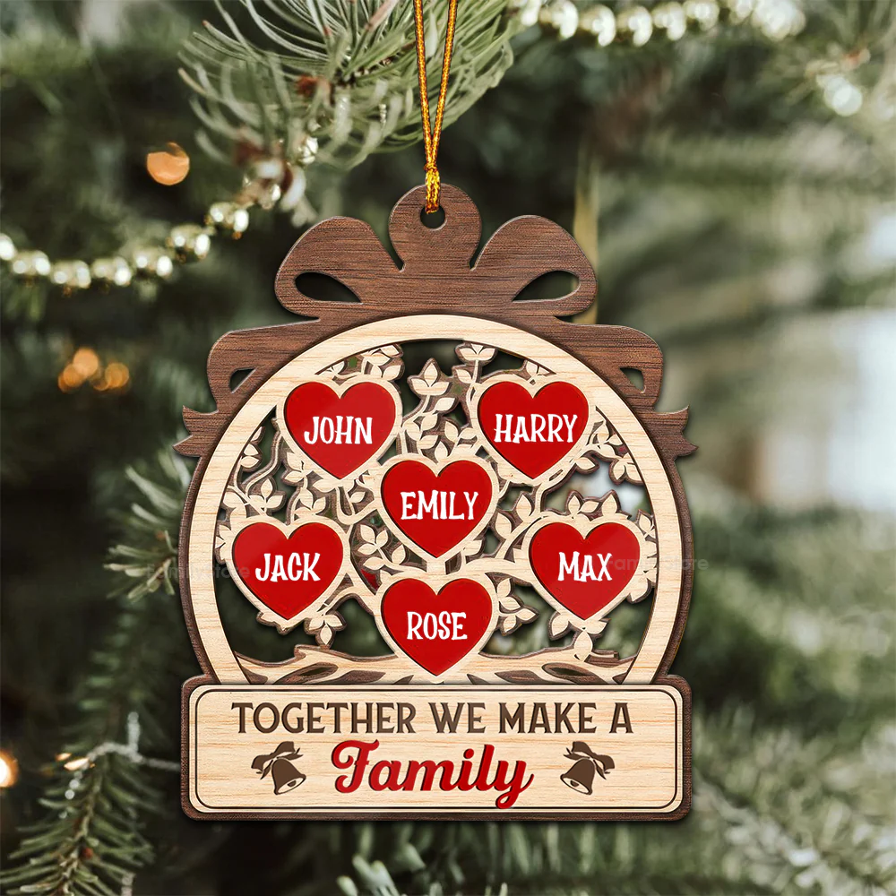 Together We Make Custom Quote - Gift For Family - Personalized Wood Ornament - NA94 - Image 3