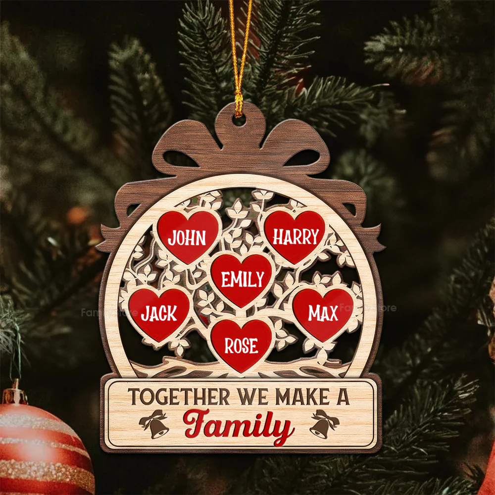 Together We Make Custom Quote - Gift For Family - Personalized Wood Ornament - NA94 - Image 5