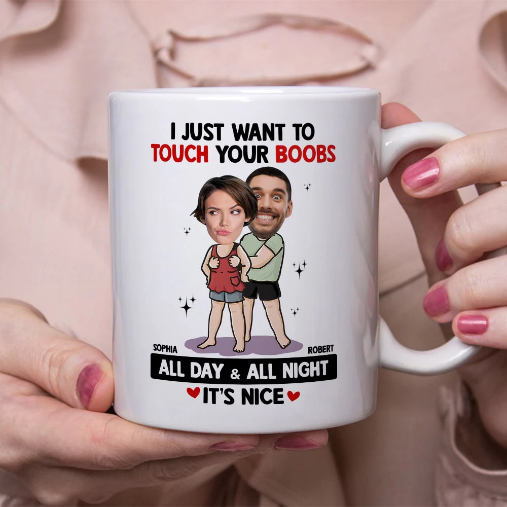 Touch Your Boobs - Personalized Ceramic Mug - Gift For Couple, Husband Wife, Anniversary Gift NA94 - Image 4