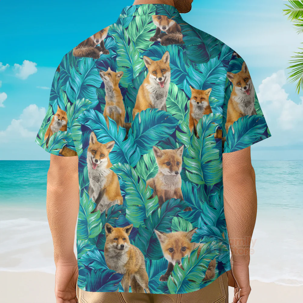 Tropical Fox Casual Button Down - Hawaiian Shirts - Image 3