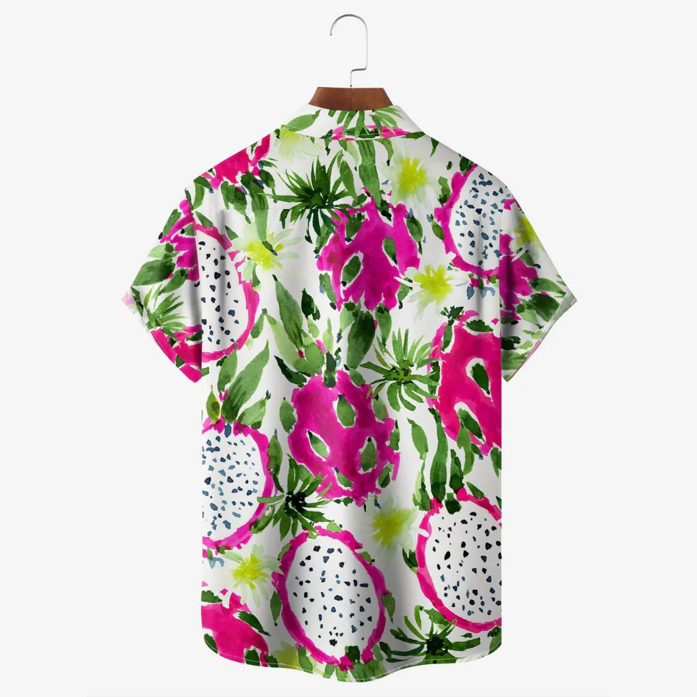 Tropical Fruit Pitaya Pattern - Hawaiian Shirt - Image 2