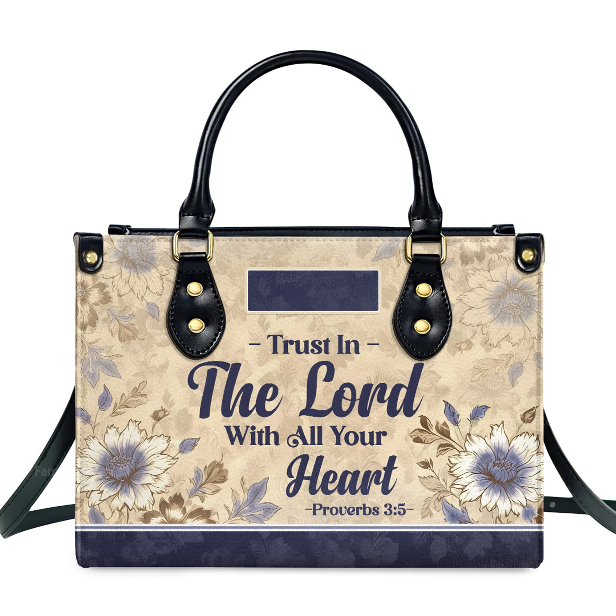 Trust In The Lord - Scripture Gifts For Women Of God - Personalized Leather Handbag With Handle - AT4081446 - Image 2