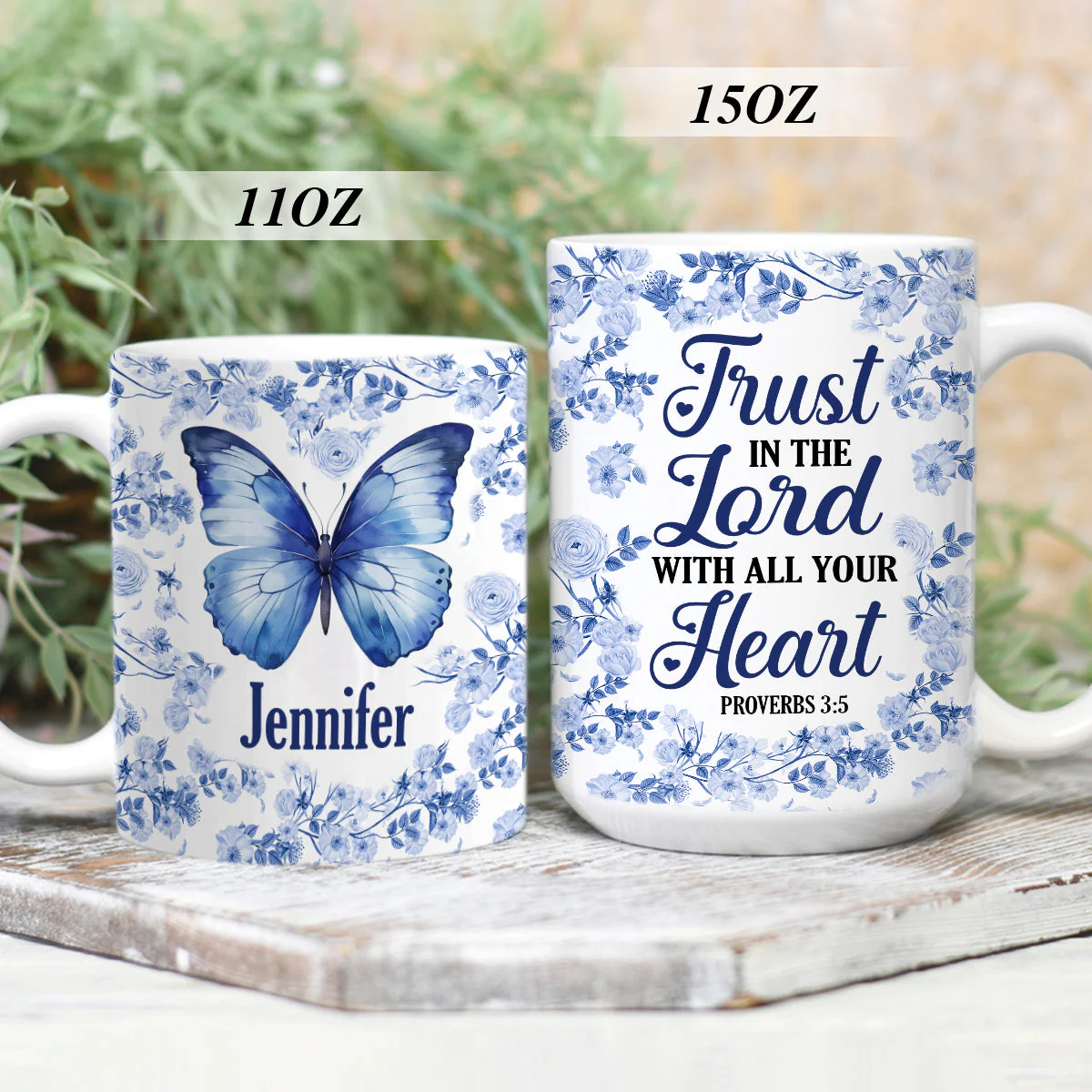 Trust In The Lord With All Your Heart - Personalized Ceramic Coffee Mug - Christian Gift For Her BA01 - Image 3