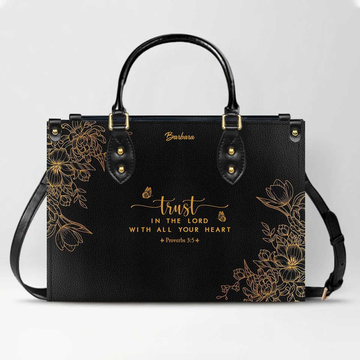 Trust In The Lord With All Your Heart - Personalized Leather Handbag - Gift For Her HL128