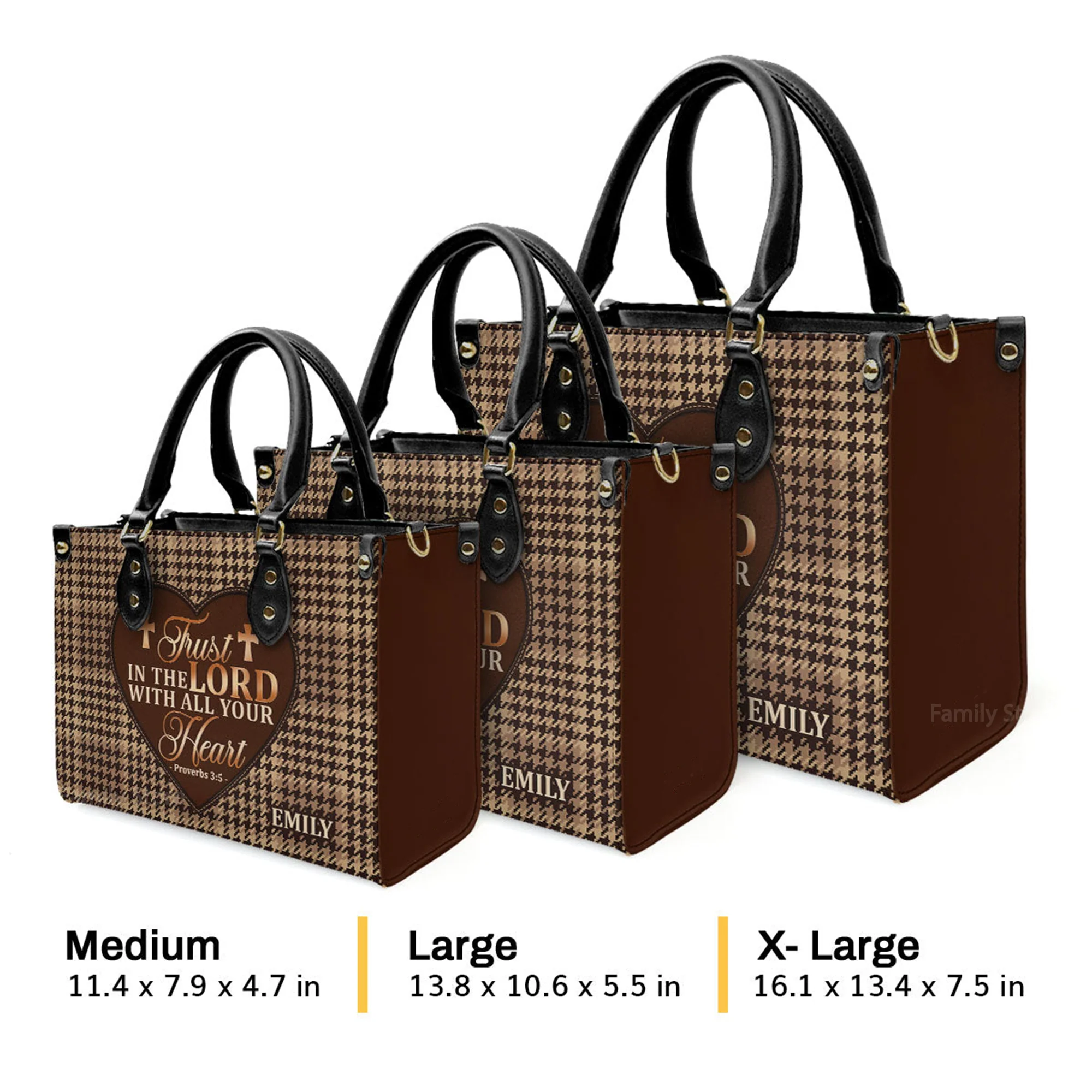 Trust In The Lord With All Your Heart - Personalized Leather Handbag With Handle - AT4081238 - Image 4