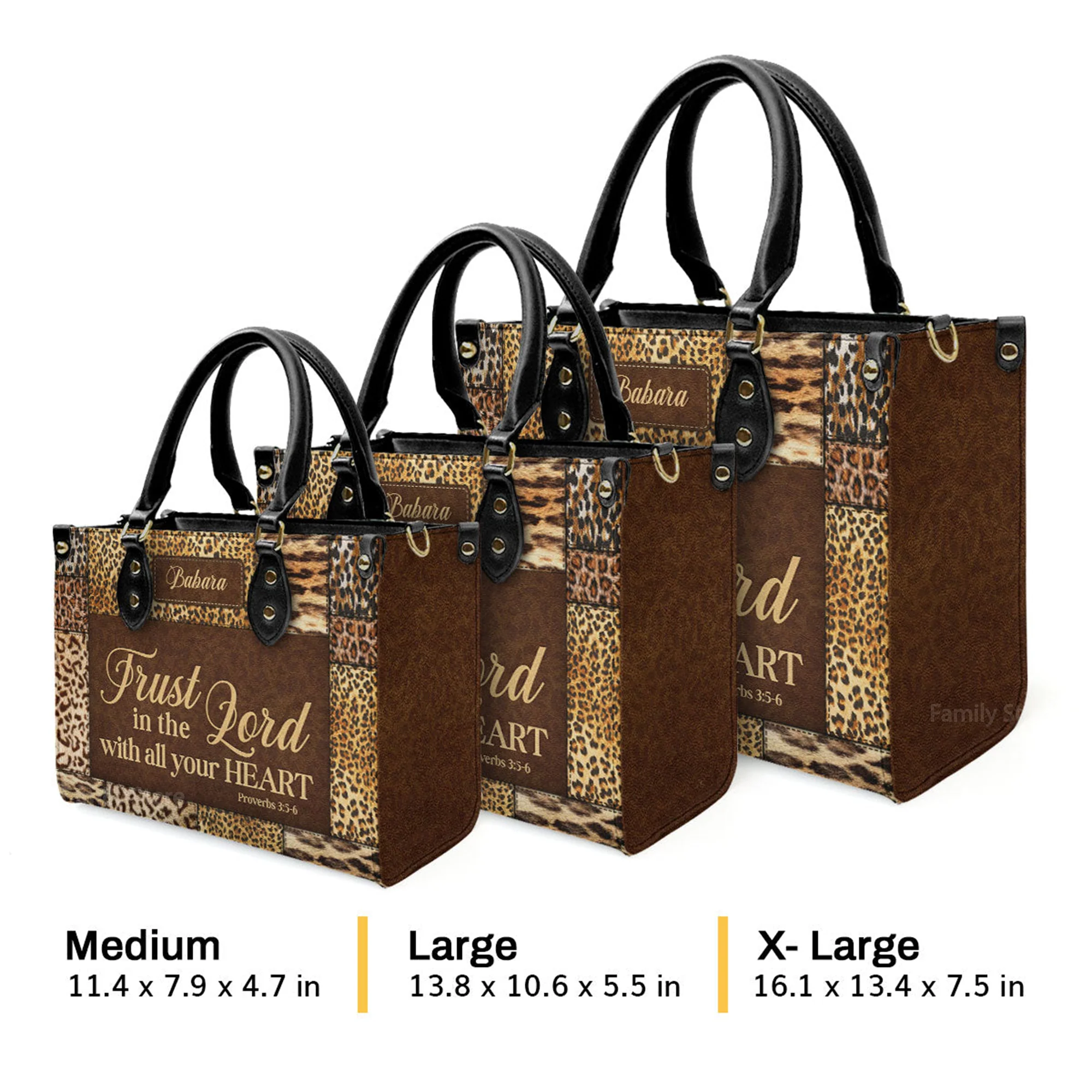 Trust In The Lord With All Your Heart Proverbs 35-6 Psalm 3124 - Scripture Gifts For Women Of God - Personalized Leather Handbag With Handle - AT4081316 - Image 4