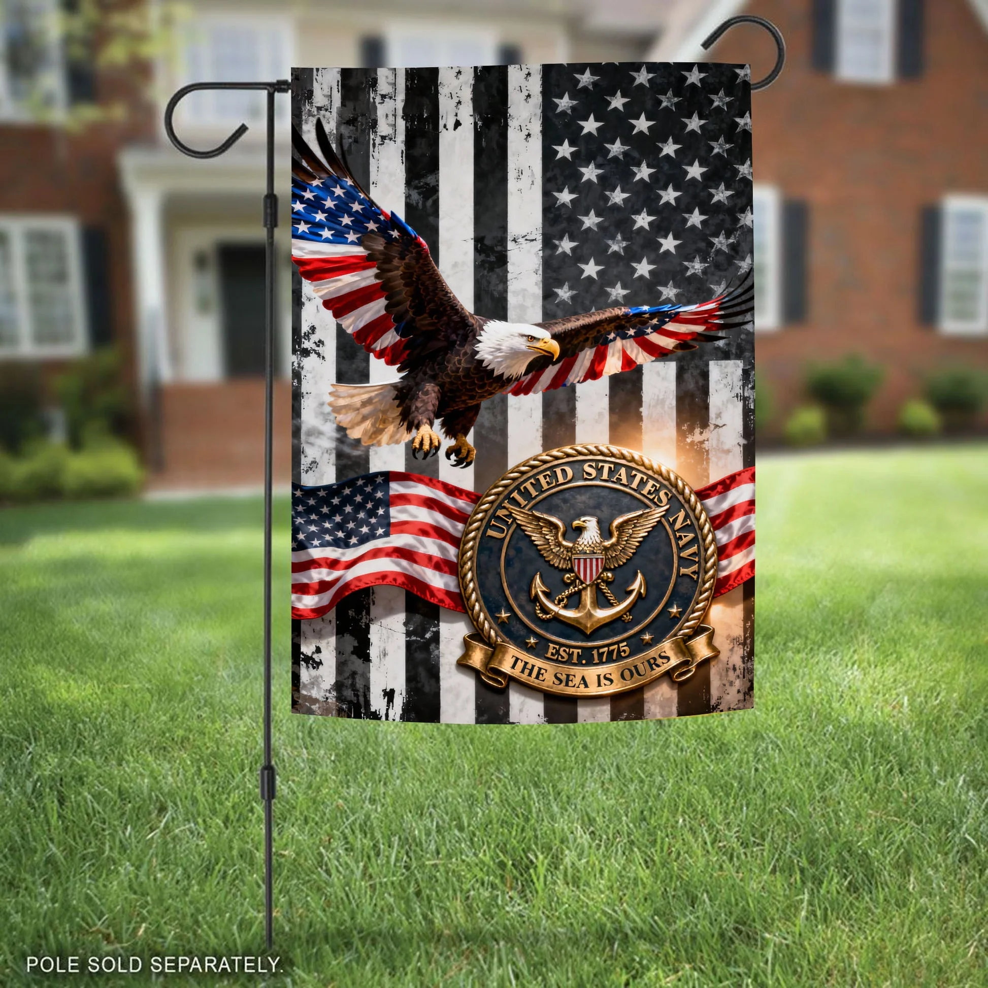U.S. Navy Est 1775 The Sea Is Ours Flag - Gift For Veteran, Patriotic | HN02 - Image 4