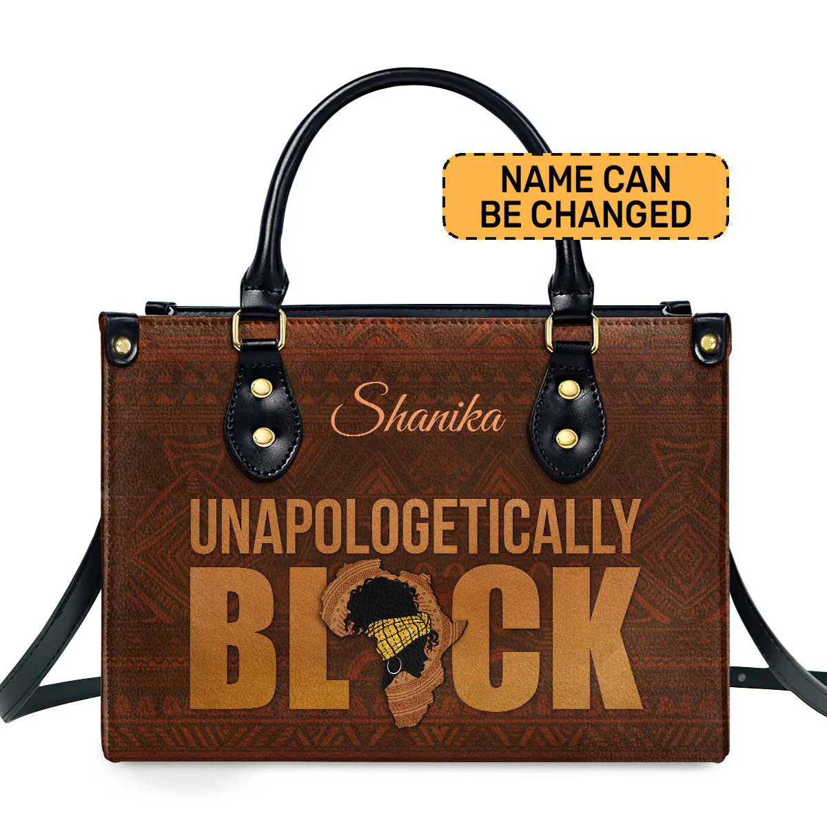 Unapologetically Black - Personalized Leather Handbag | HN02