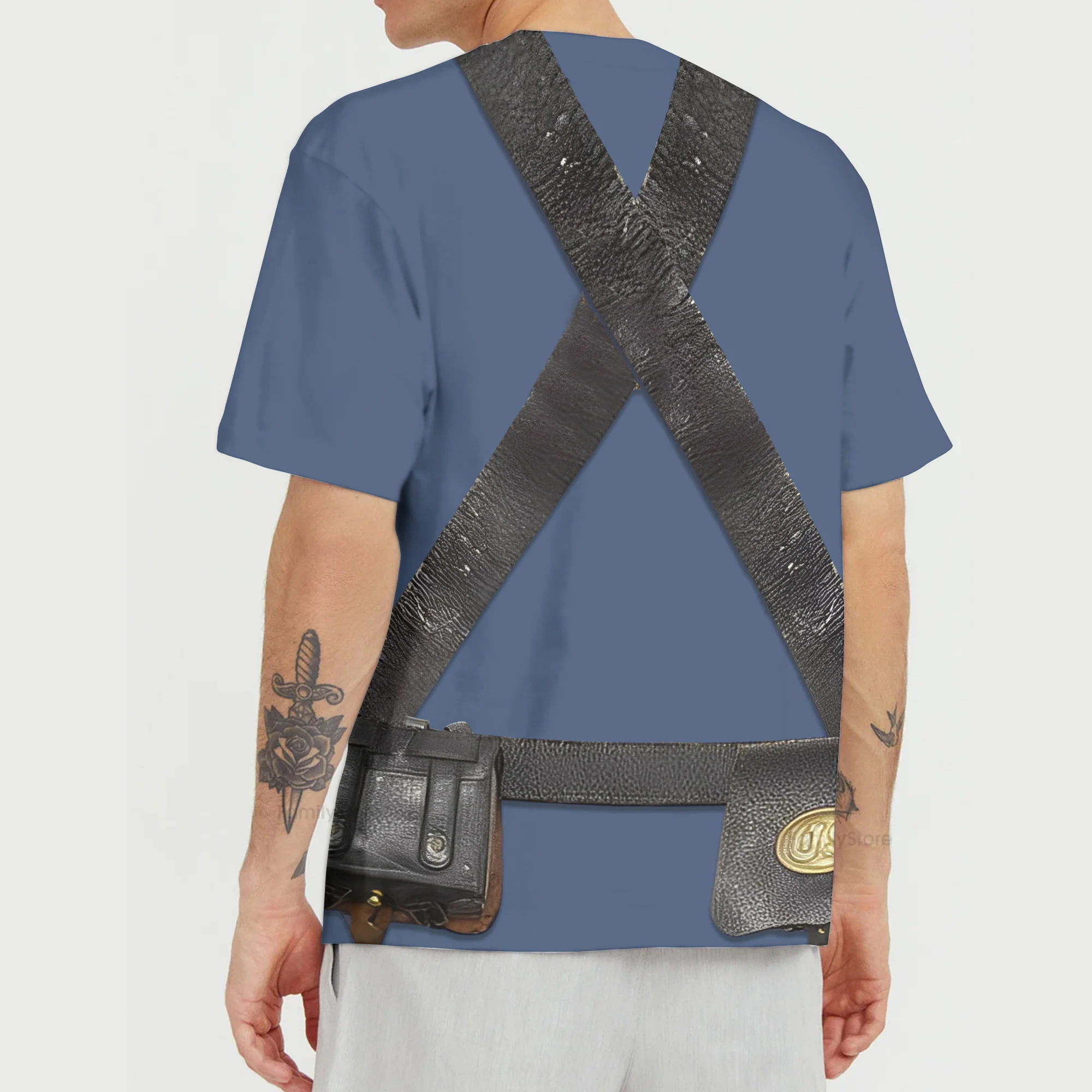 Union Infantry Uniform in Civil War T-Shirts For Men - Image 2