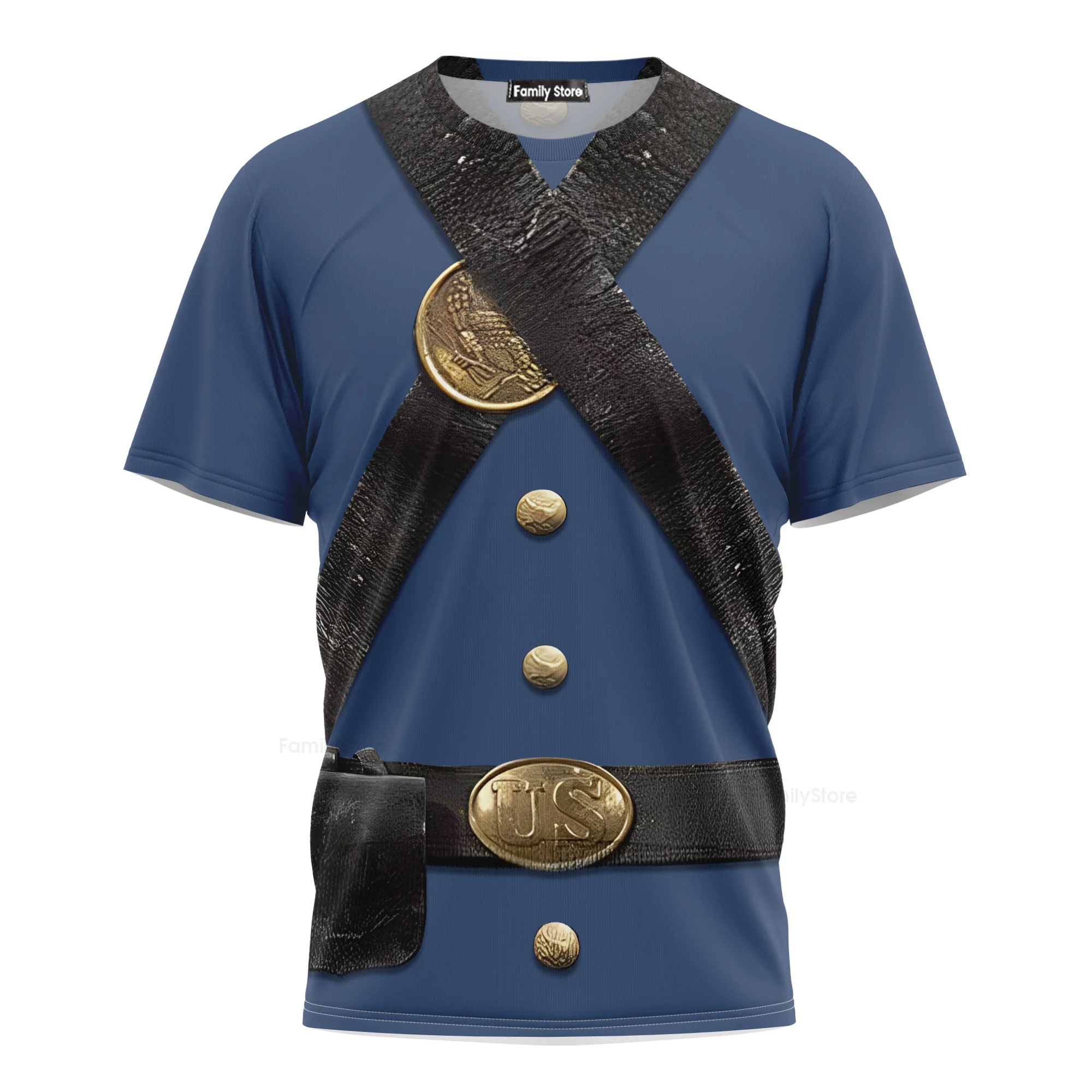 Union Infantry Uniform in Civil War T-Shirts For Men - Image 3