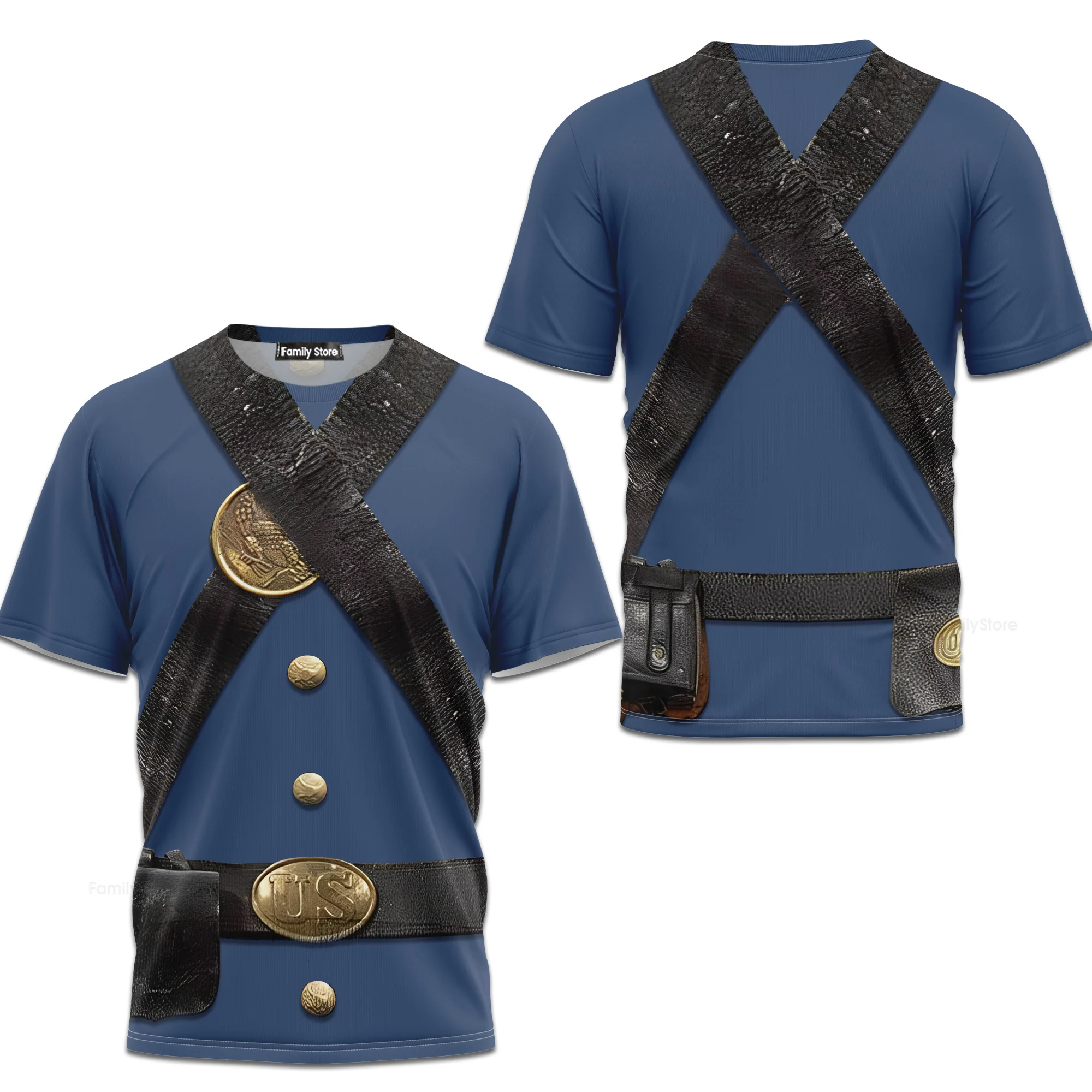 Union Infantry Uniform in Civil War T-Shirts For Men - Image 5