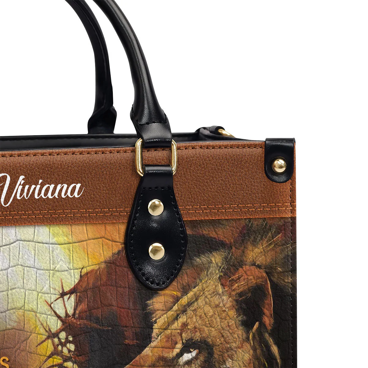 Unique Personalized Leather Handbag - There Is Power In The Name Of Jesus - Image 5