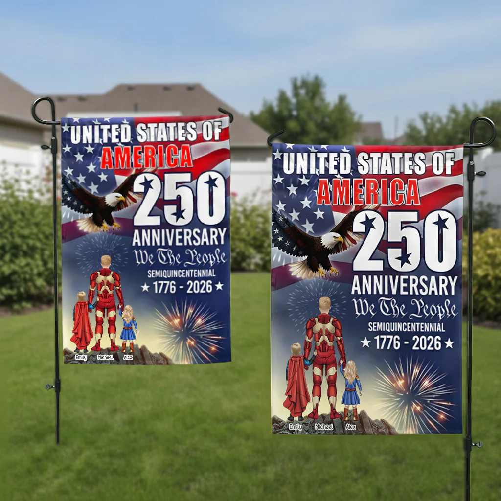 United States Of America 250th Anniversary - Personalized Flag - Patriotic Gift For Family | CL02 HN02 - Image 3