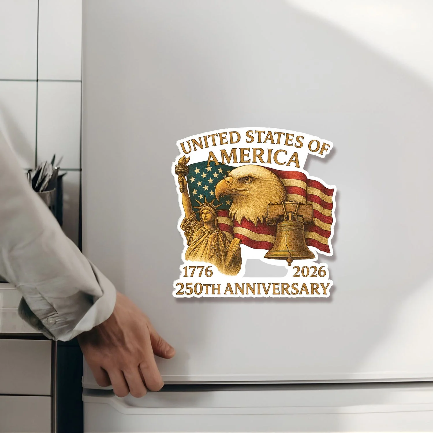 United States Of America 250th Anniversary - Shape Acrylic Fridge Magnet - Patriotic Gift For Family HN02 - Image 2
