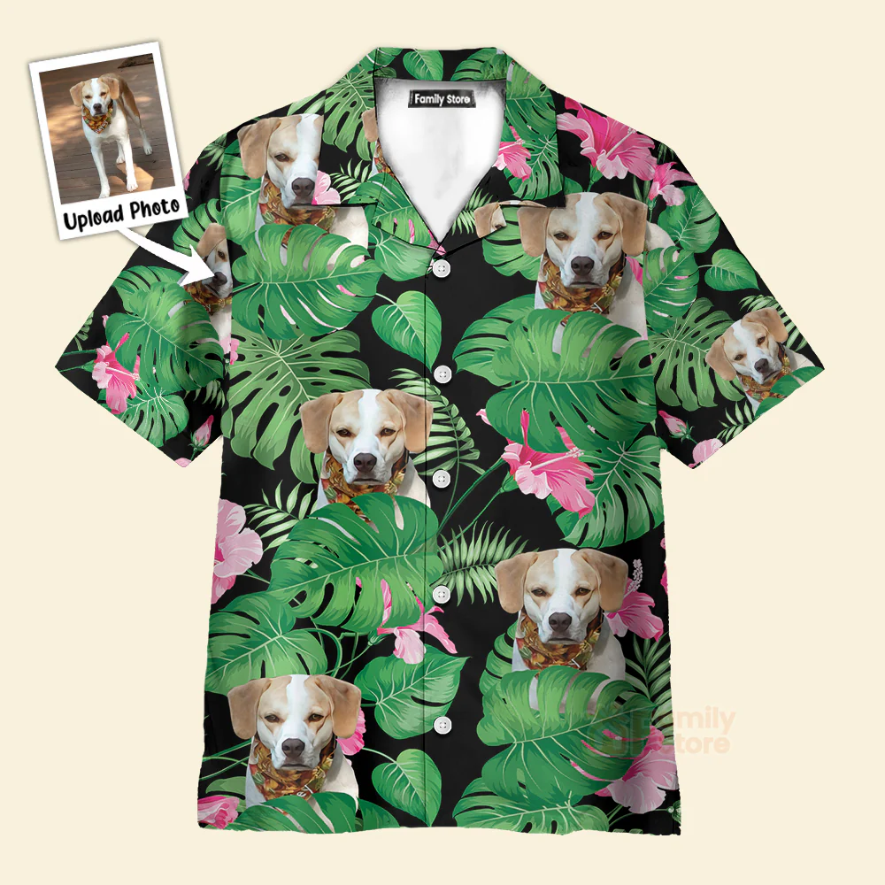 Custom Photo Dog Face - Personalized Hawaiian Shirt - Image 3