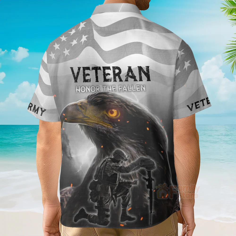 U.S Army Veteran, Honor The Fallen Hawaiian Shirt - Image 3