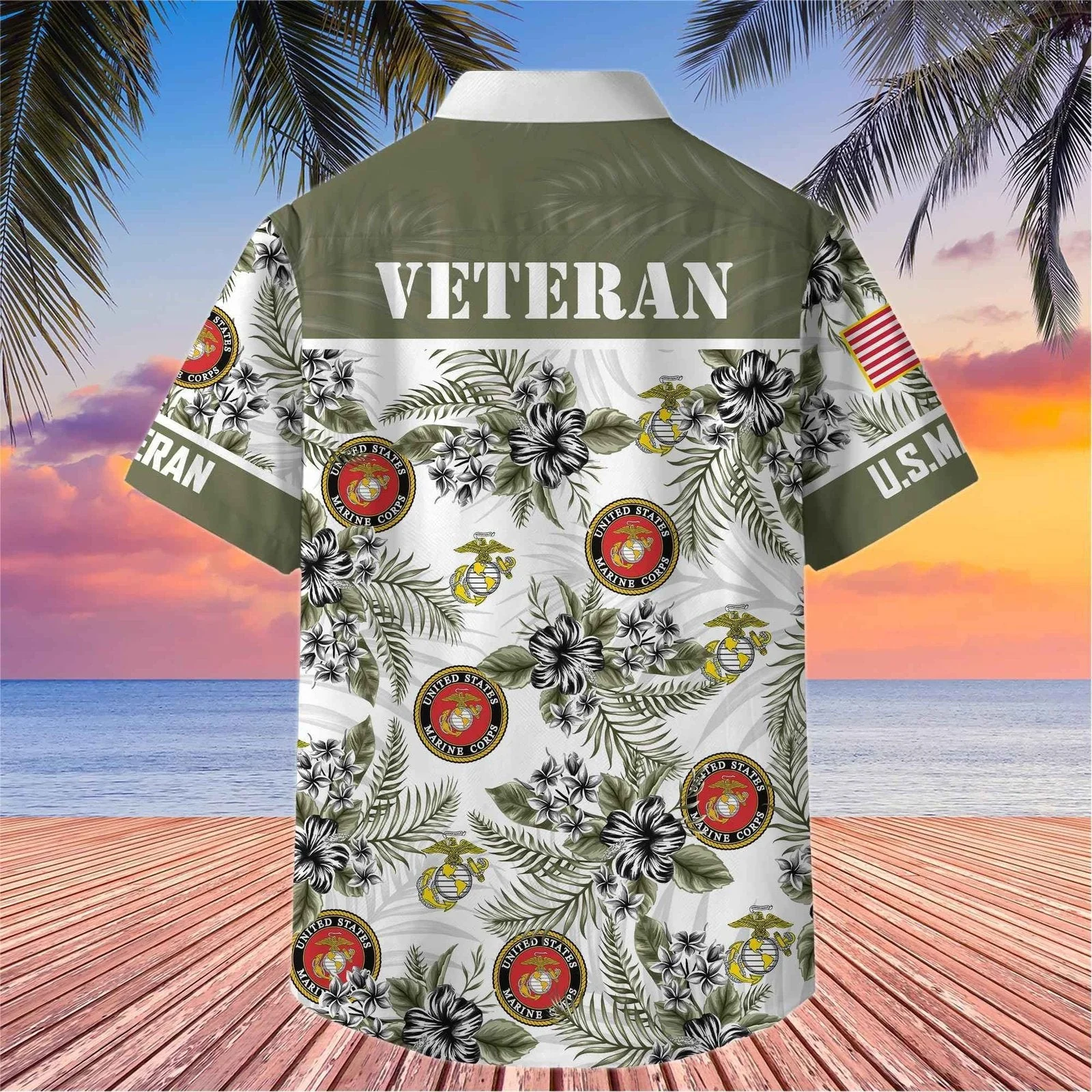 Us Marines Veteran - Hawaiian Shirt - Patriotic Gift For Veterans | HN02 - Image 4