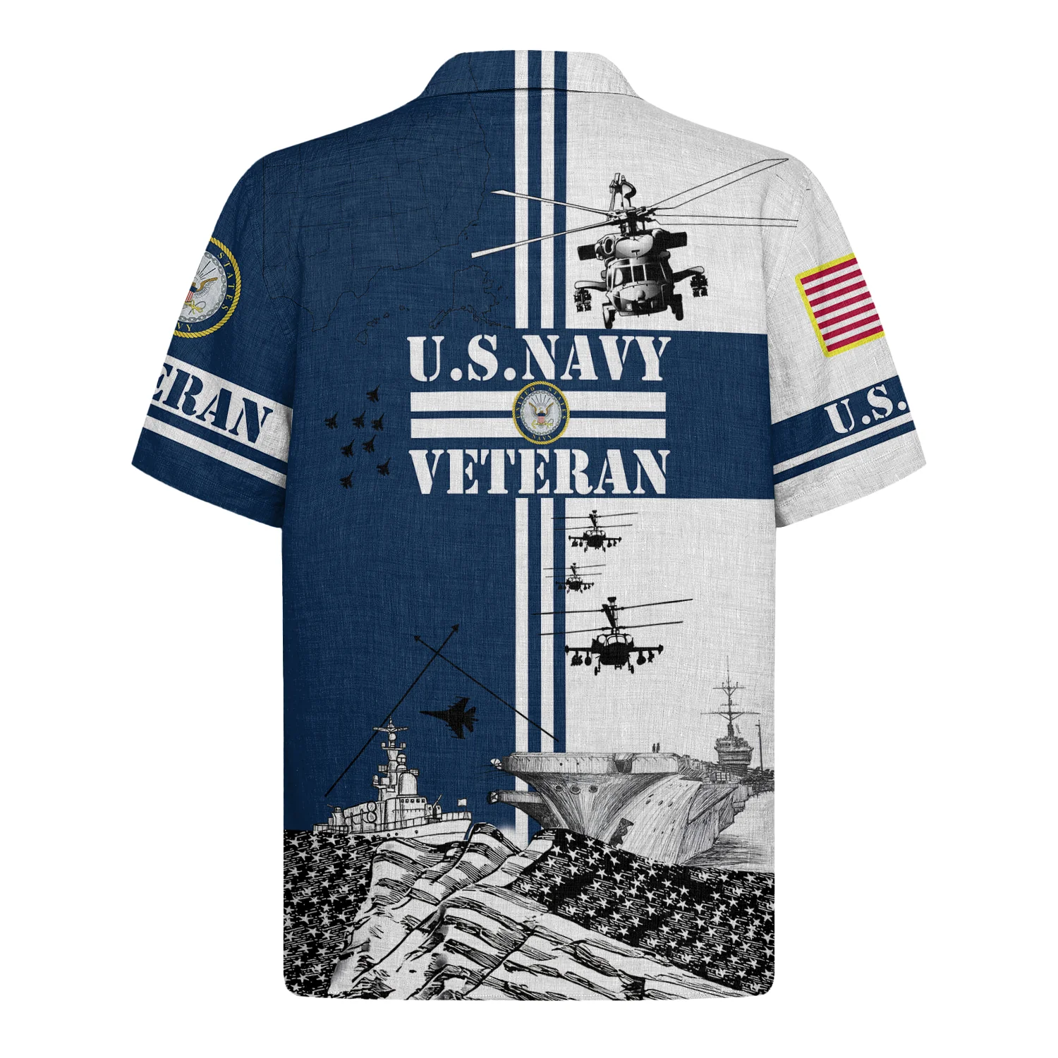 U.S. Navy Military - Hawaiian Shirt - Patriotic Gift For Veterans | HN02 - Image 2