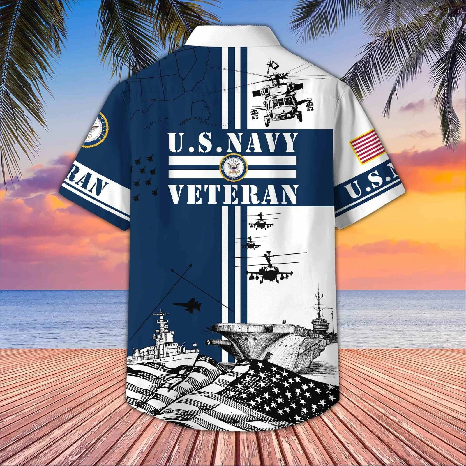 U.S. Navy Military - Hawaiian Shirt - Patriotic Gift For Veterans | HN02 - Image 4