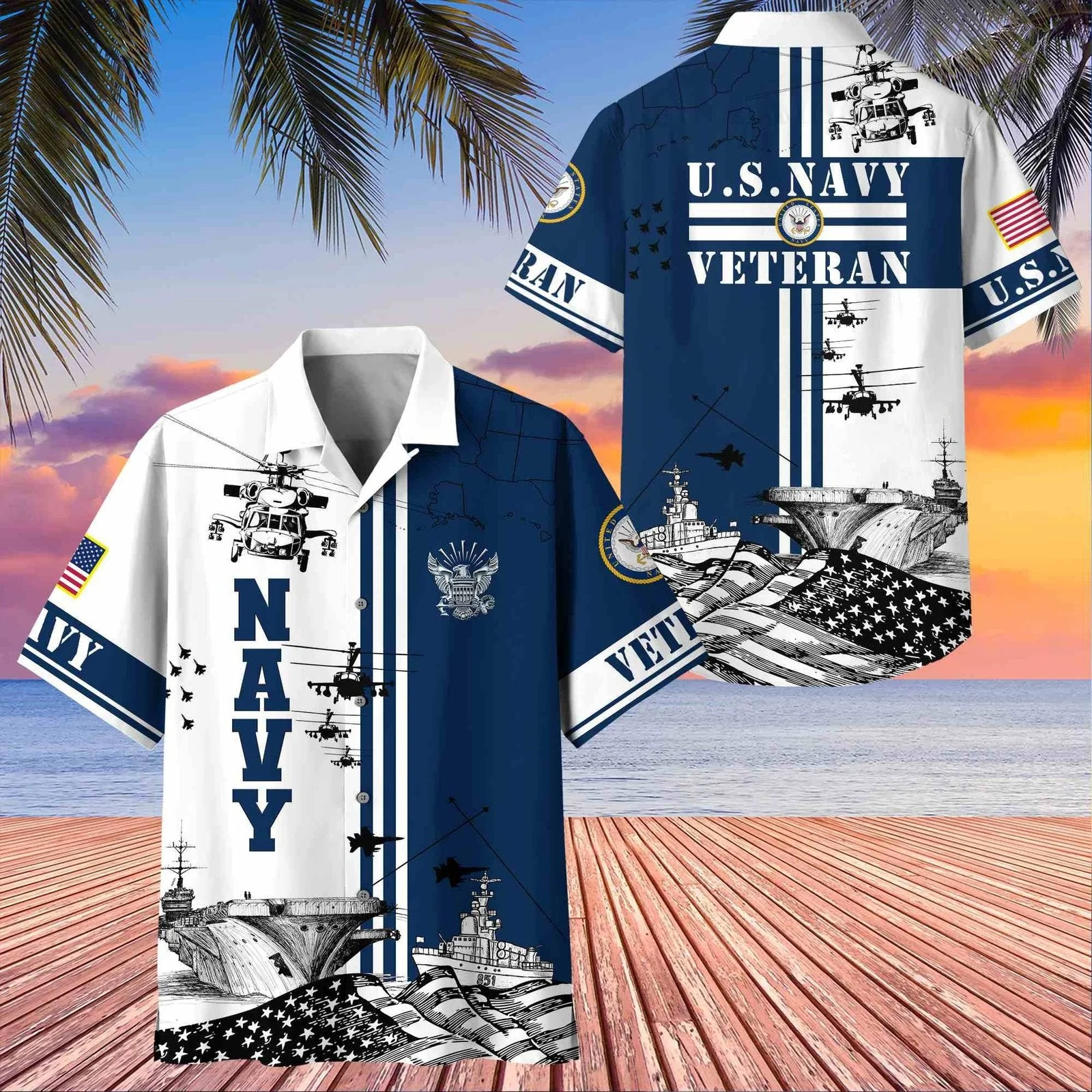 U.S. Navy Military - Hawaiian Shirt - Patriotic Gift For Veterans | HN02 - Image 5