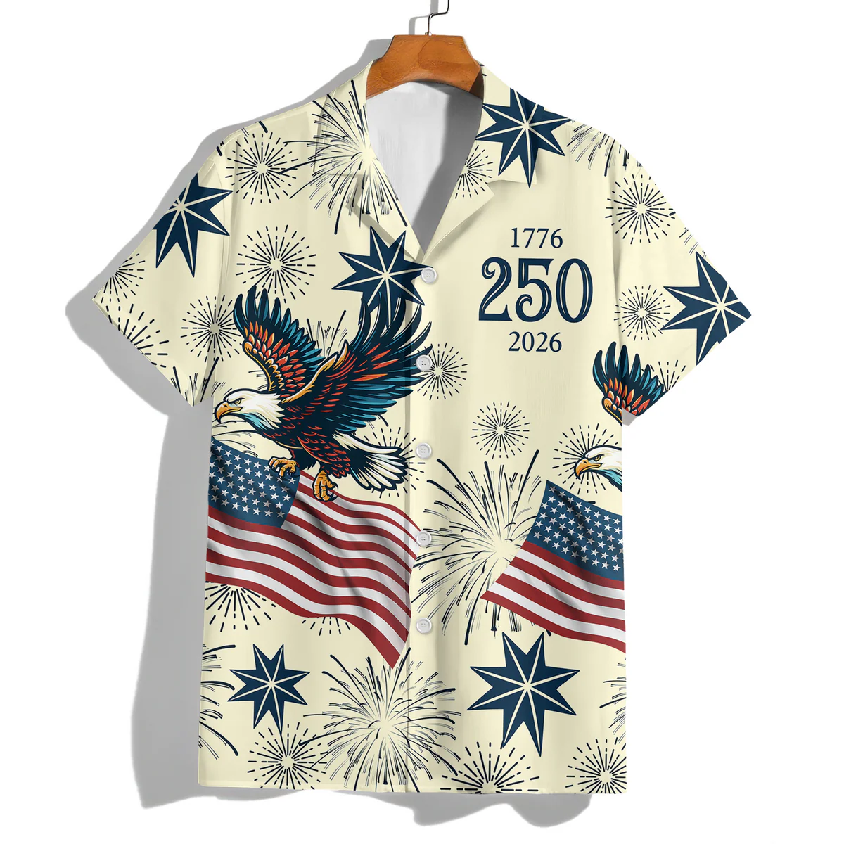 USA 250 Anniversary Eagle - Personalized Hawaiian Shirt - Gift for Dad, Husband, Grandpa HN02 - Image 7