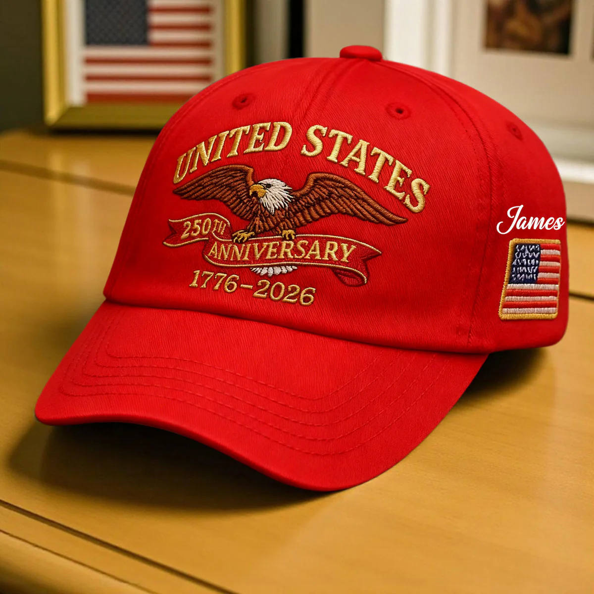 USA 250th Birthday 1776-2026 Eagle - Personalized Embroidered Cap - Gift For Patriotic | HN02