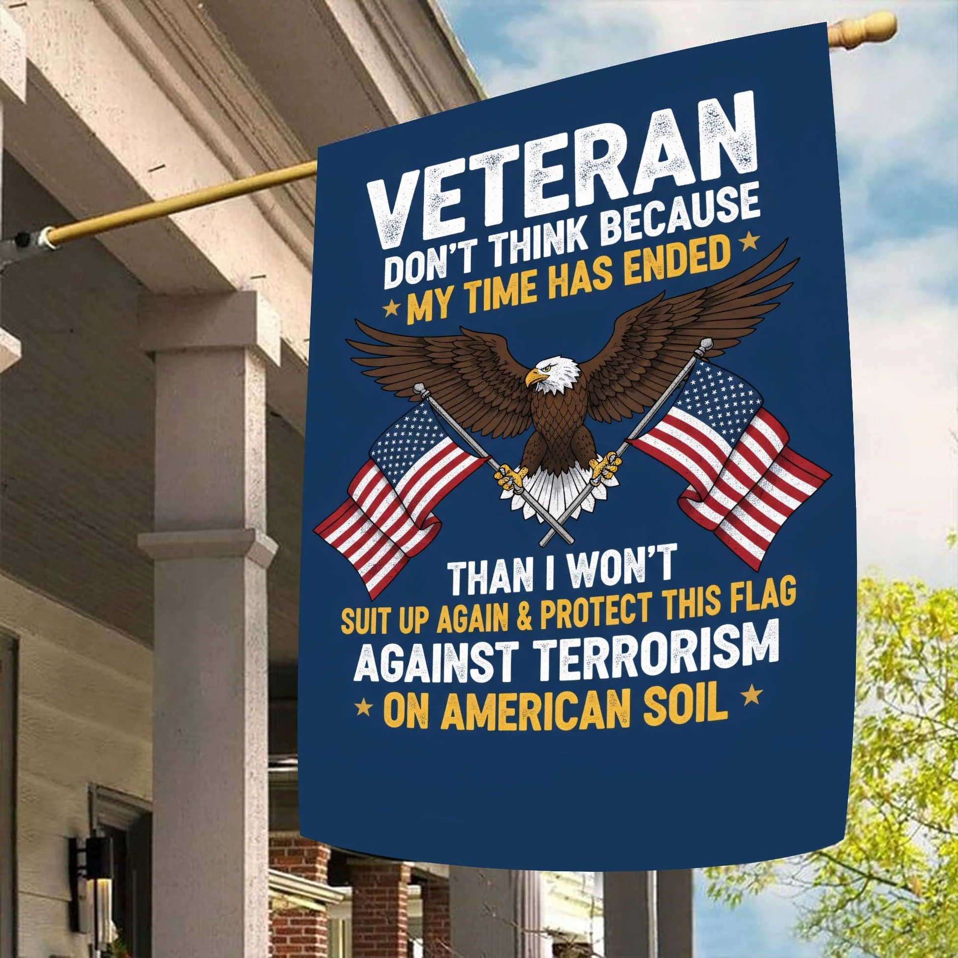 Veteran Proudly Defending This Flag - Flag - Gift For Veteran, Patriotic | HN02 - Image 4