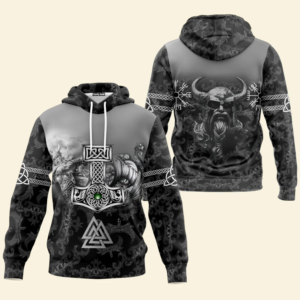 Viking Hammer Of Thor - Hoodie - Image 2