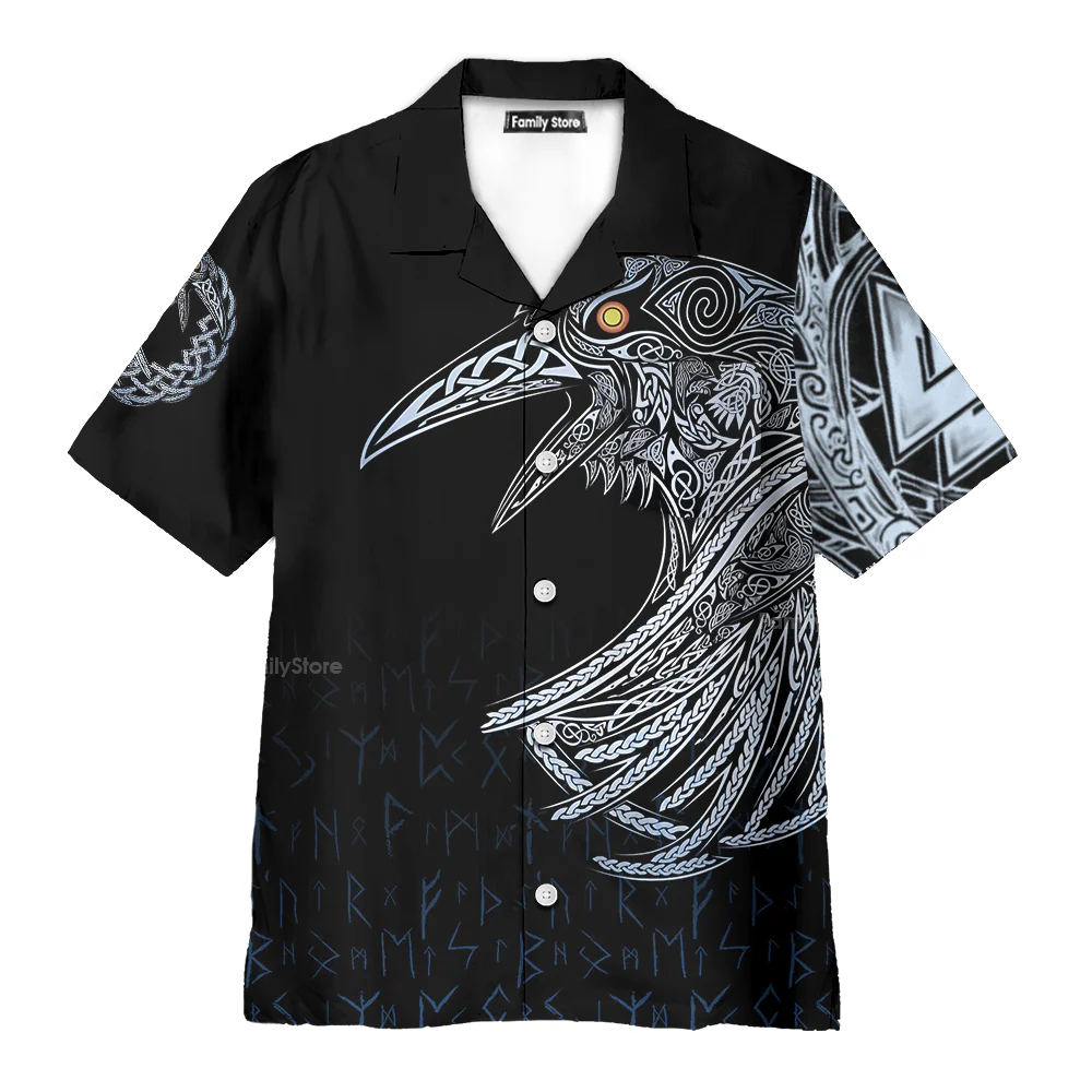 Viking Huginn And Muninn Birds Norse - Hawaiian Shirt
