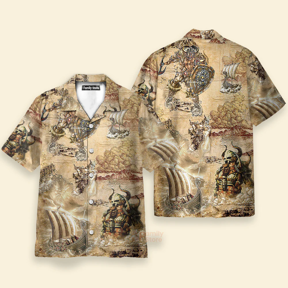 Viking Map War Hawaiian Shirt - Image 2