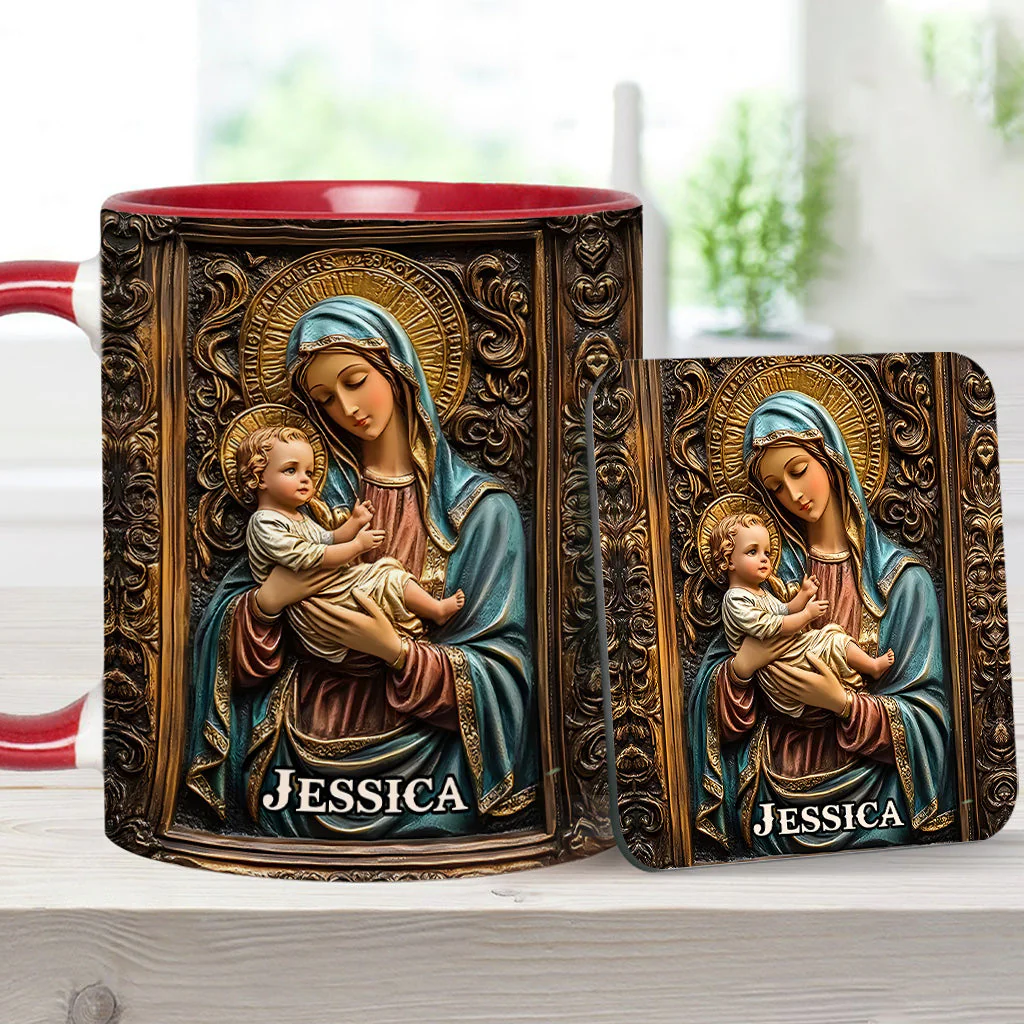 Virgin Mary & Baby Jesus - Personalized Christian Accent Mug - Gift for Christian BA01 - Image 18