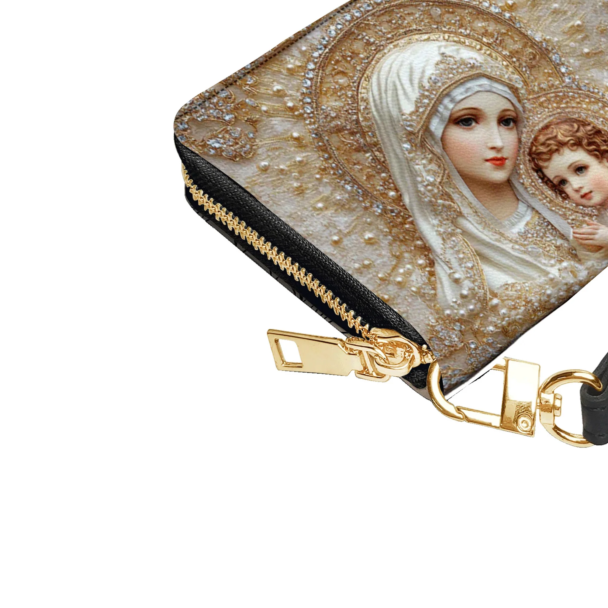 Virgin Mary & Child Holy Mother Purse - Christian Leather Wallet - Image 3