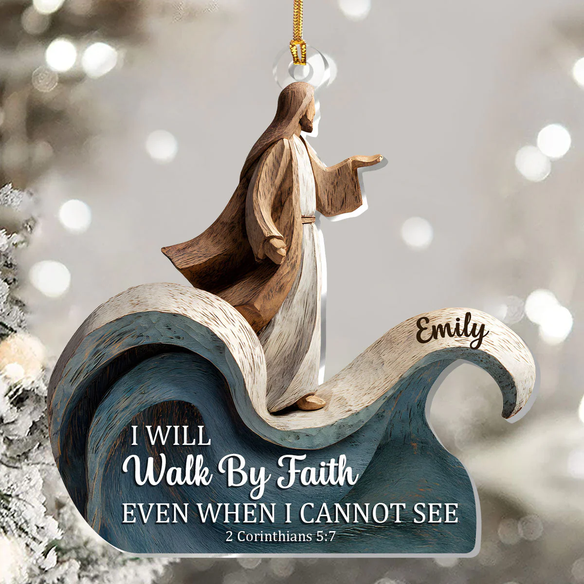 Walk By Faith Even When I Cannot See - Personalized 1-Layer Acrylic Ornament HL128 - Image 5