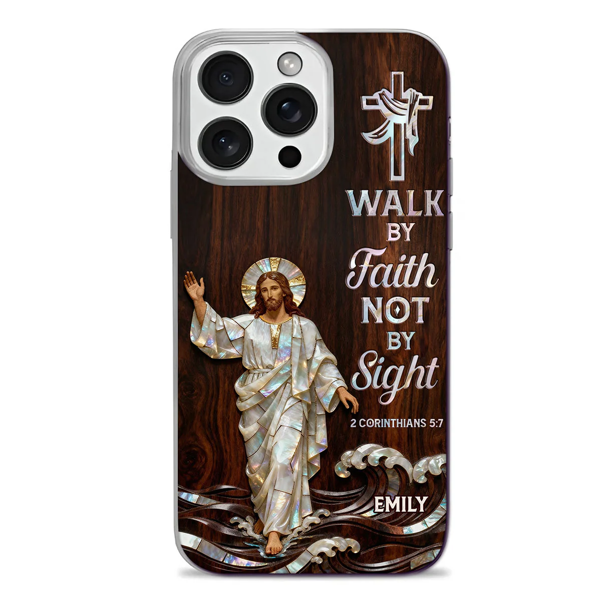Walk By Faith Not By Sight - Personalized Phone Case - Christian Gift BA01
