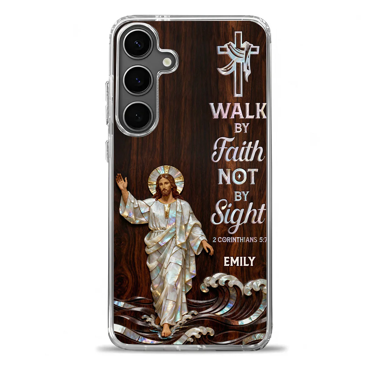 Walk By Faith Not By Sight - Personalized Phone Case - Christian Gift BA01 - Image 2