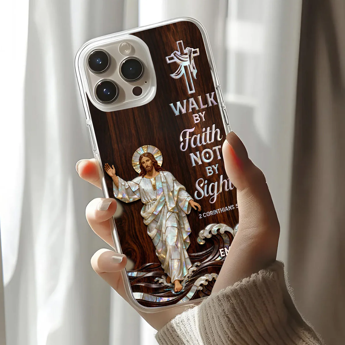 Walk By Faith Not By Sight - Personalized Phone Case - Christian Gift BA01 - Image 3